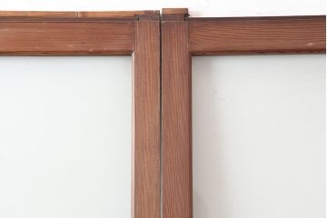 レトロ建具　昭和中期　シンプルなデザインのガラス戸4枚セット(引き戸)(R-044807)