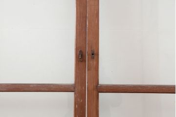 レトロ建具　昭和中期　シンプルなデザインのガラス戸4枚セット(引き戸)(R-044807)