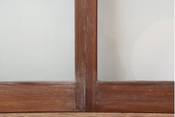 レトロ建具　昭和中期　シンプルなデザインのガラス戸4枚セット(引き戸)(R-044807)