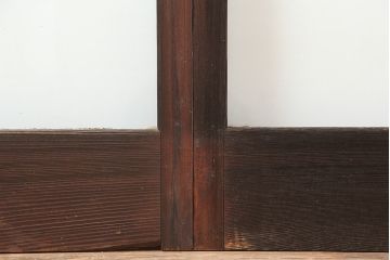 アンティーク建具　和製アンティーク　大判のゆらゆらガラスが魅力のガラス戸2枚セット(引き戸)(R-044808)