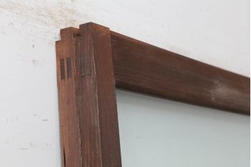 アンティーク建具　和製アンティーク　大判のゆらゆらガラスが魅力のガラス戸2枚セット(引き戸)(R-044808)