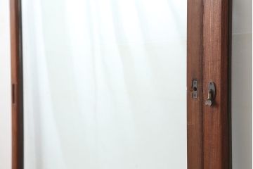 アンティーク建具　和製アンティーク　大判のゆらゆらガラスが魅力のガラス戸2枚セット(引き戸)(R-044808)