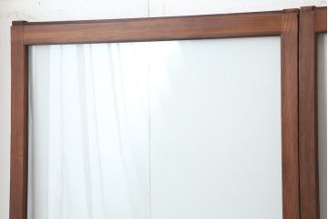 アンティーク建具　和製アンティーク　大判のゆらゆらガラスが魅力のガラス戸3枚セット(引き戸)(R-044809)