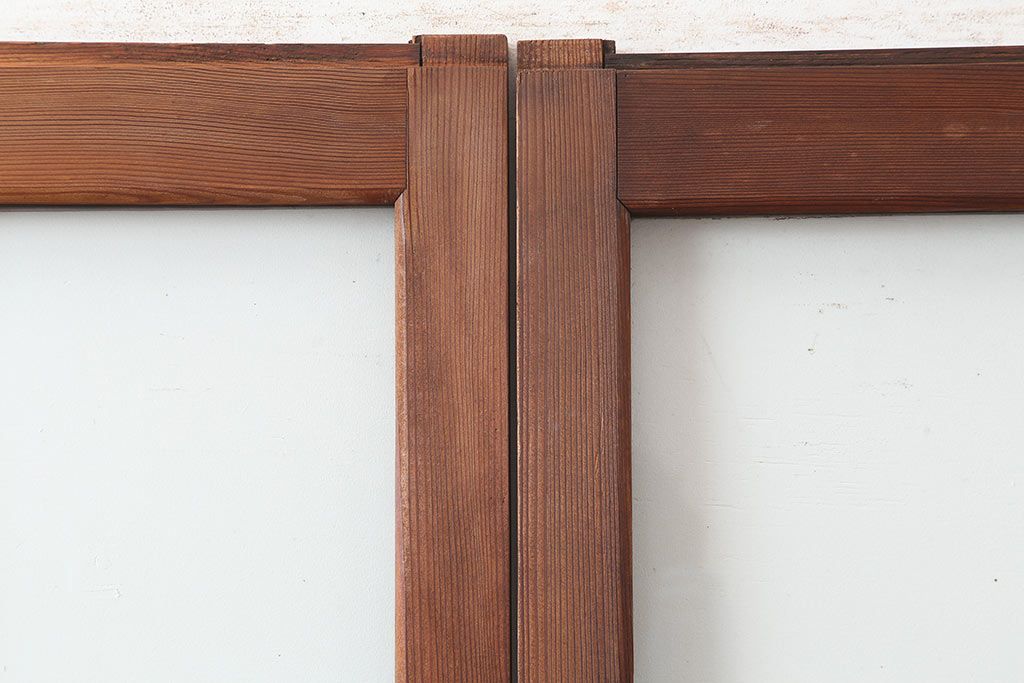 アンティーク建具　和製アンティーク　大判のゆらゆらガラスが魅力のガラス戸3枚セット(引き戸)(R-044809)