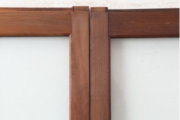 アンティーク建具　和製アンティーク　大判のゆらゆらガラスが魅力のガラス戸3枚セット(引き戸)(R-044809)