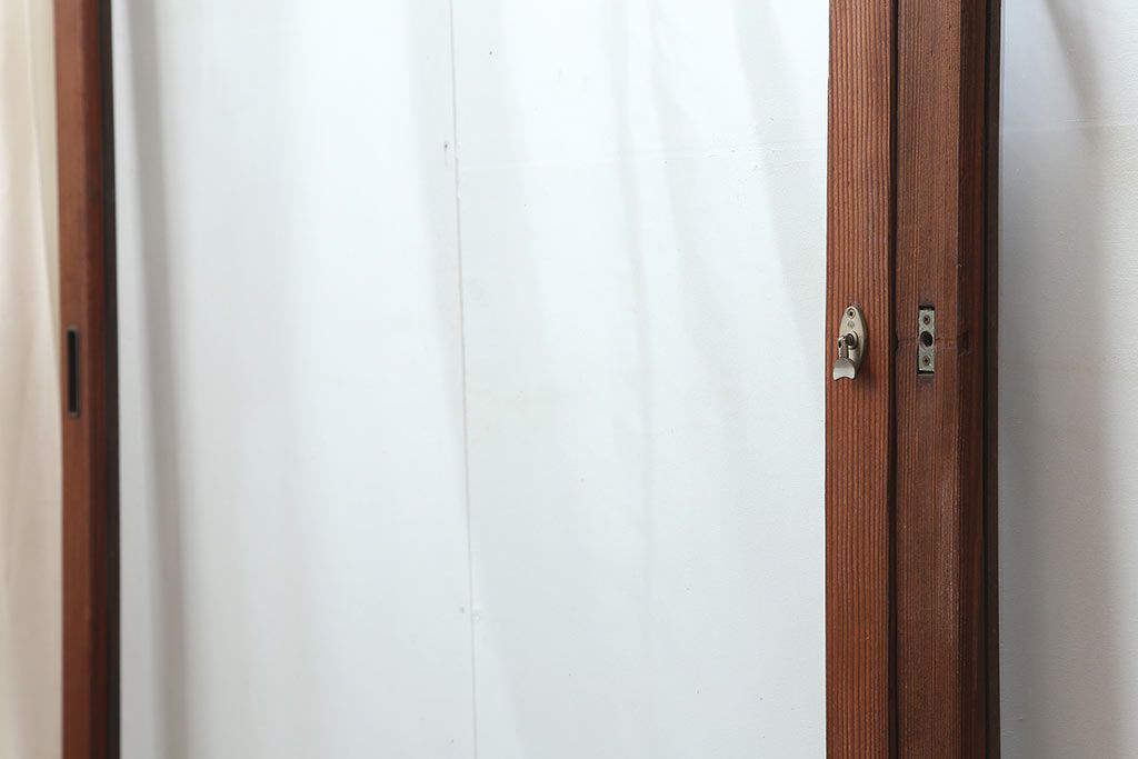 アンティーク建具　和製アンティーク　大判のゆらゆらガラスが魅力のガラス戸3枚セット(引き戸)(R-044809)