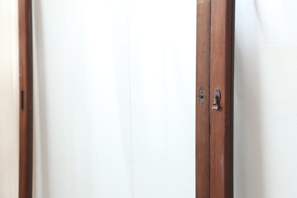 アンティーク建具　和製アンティーク　大判のゆらゆらガラスが魅力のガラス戸4枚セット(引き戸)(R-044810)