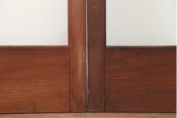 アンティーク建具　和製アンティーク　大判のゆらゆらガラスが魅力のガラス戸4枚セット(引き戸)(R-044810)