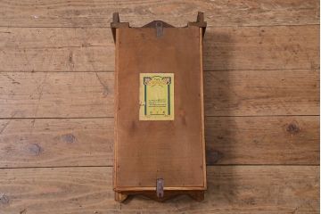 アンティーク時計　昭和初期　EIKOSHA(鶴巻時計店英工舎)　電池式　木の温もり感じる宮型掛時計(柱時計、振り子時計)(R-044817)