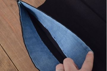 大正〜昭和初期　古い　藍染　木綿　半纏(古布、万荒木屋)(R-044821)