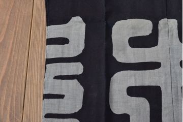 大正〜昭和初期　古い　藍染　木綿　半纏(古布、万荒木屋)(R-044823)