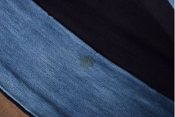 大正〜昭和初期　古い　藍染　木綿　半纏(古布、万荒木屋)(R-044824)