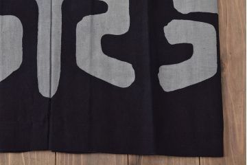 大正〜昭和初期　古い　藍染　木綿　半纏(古布、万荒木屋)(R-044824)