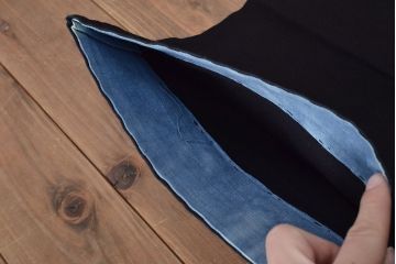 大正〜昭和初期　古い　藍染　木綿　半纏(古布、万荒木屋)(R-044825)