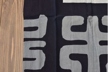 大正〜昭和初期　古い　藍染　木綿　半纏(古布、万荒木屋)(R-044825)