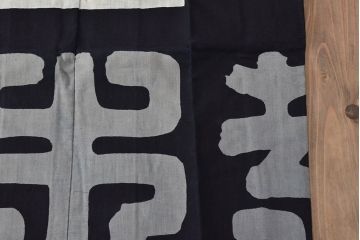 大正〜昭和初期　古い　藍染　木綿　半纏(古布、万荒木屋)(R-044825)