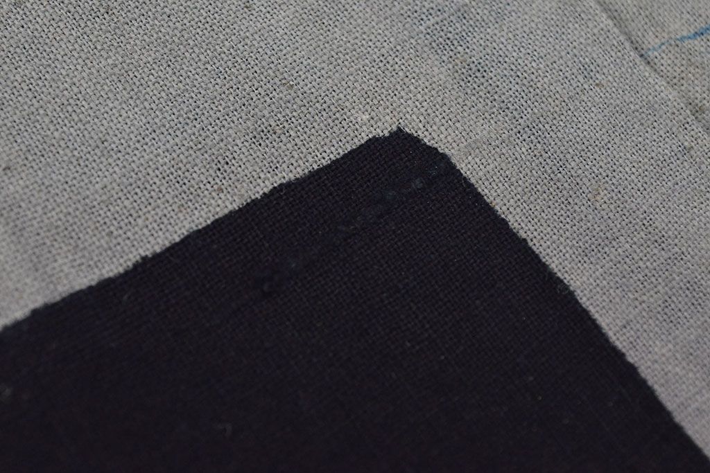 大正〜昭和初期　古い　藍染　木綿　半纏(古布、万荒木屋)(R-044825)