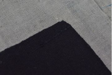 大正〜昭和初期　古い　藍染　木綿　半纏(古布、万荒木屋)(R-044825)