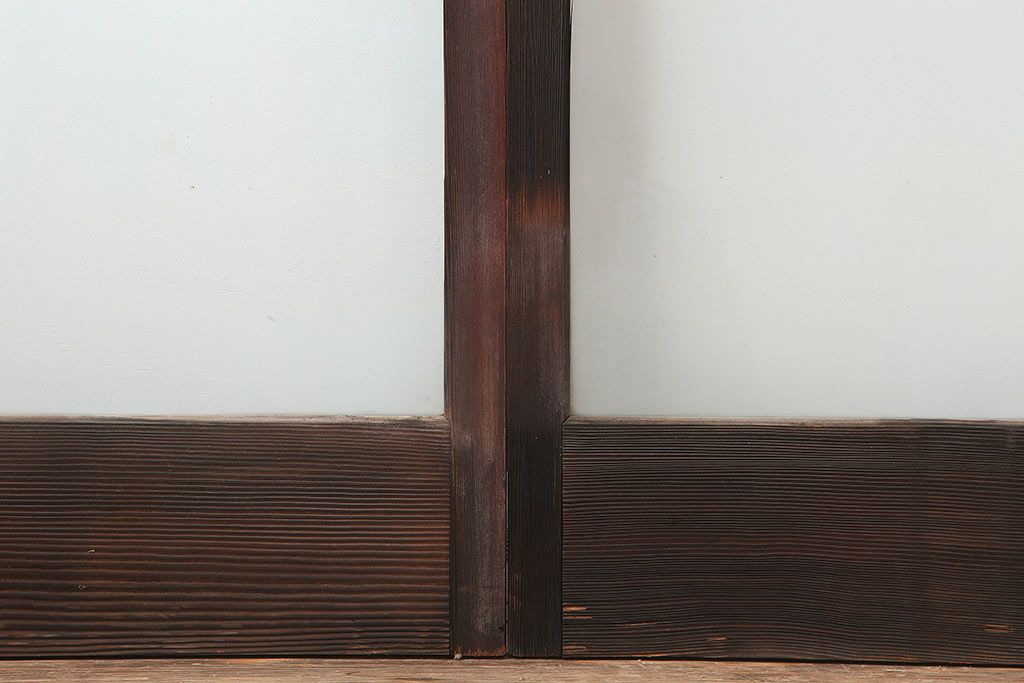 アンティーク建具　和製アンティーク　大判のゆらゆらガラスが魅力のガラス戸4枚セット(引き戸)(R-044841)