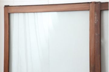 アンティーク建具　和製アンティーク　大判のゆらゆらガラスが魅力のガラス戸4枚セット(引き戸)(R-044841)