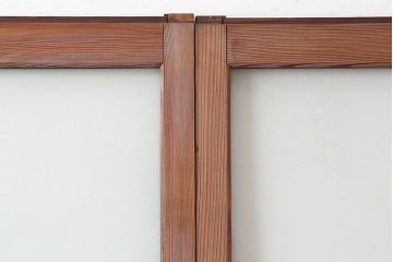 アンティーク建具　和製アンティーク　大判のゆらゆらガラスが魅力のガラス戸4枚セット(引き戸)(R-044841)