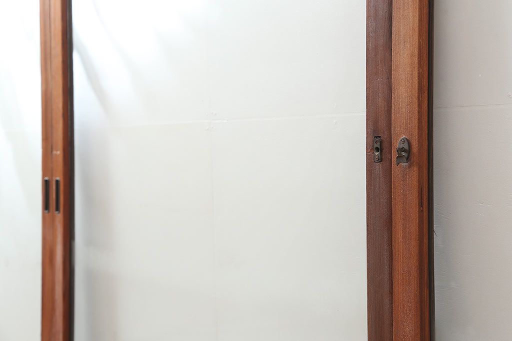 アンティーク建具　和製アンティーク　大判のゆらゆらガラスが魅力のガラス戸4枚セット(引き戸)(R-044841)