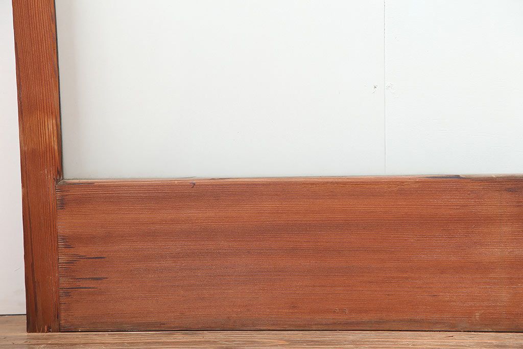 アンティーク建具　和製アンティーク　大判のゆらゆらガラスが魅力のガラス戸4枚セット(引き戸)(R-044841)