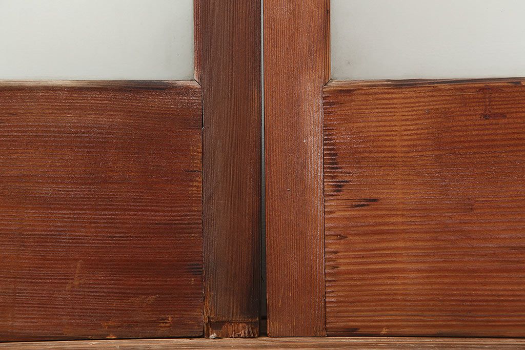 アンティーク建具　和製アンティーク　大判のゆらゆらガラスが魅力のガラス戸4枚セット(引き戸)(R-044841)