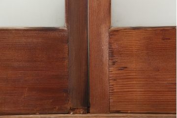 アンティーク建具　和製アンティーク　大判のゆらゆらガラスが魅力のガラス戸4枚セット(引き戸)(R-044841)