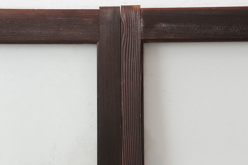 アンティーク建具　和製アンティーク　大判のゆらゆらガラスが魅力のガラス戸4枚セット(引き戸)(R-044842)