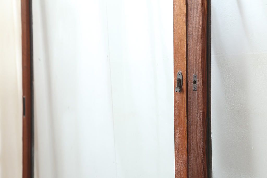 アンティーク建具　和製アンティーク　大判のゆらゆらガラスが魅力のガラス戸4枚セット(引き戸)(R-044842)