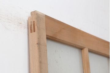 ビンテージ建具　昭和中期　幅の広いシンプルなガラス戸(引き戸)(R-044843)
