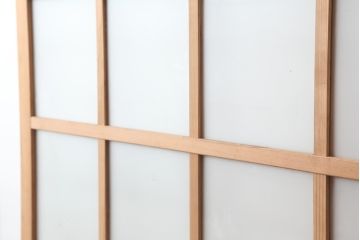 ビンテージ建具　昭和中期　幅の広いシンプルなガラス戸(引き戸)(R-044843)