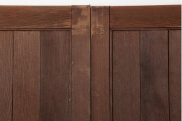 レトロ建具　昭和中期　使いこまれた木が味わい深い板戸2枚セット(引き戸、建具)(R-044844)