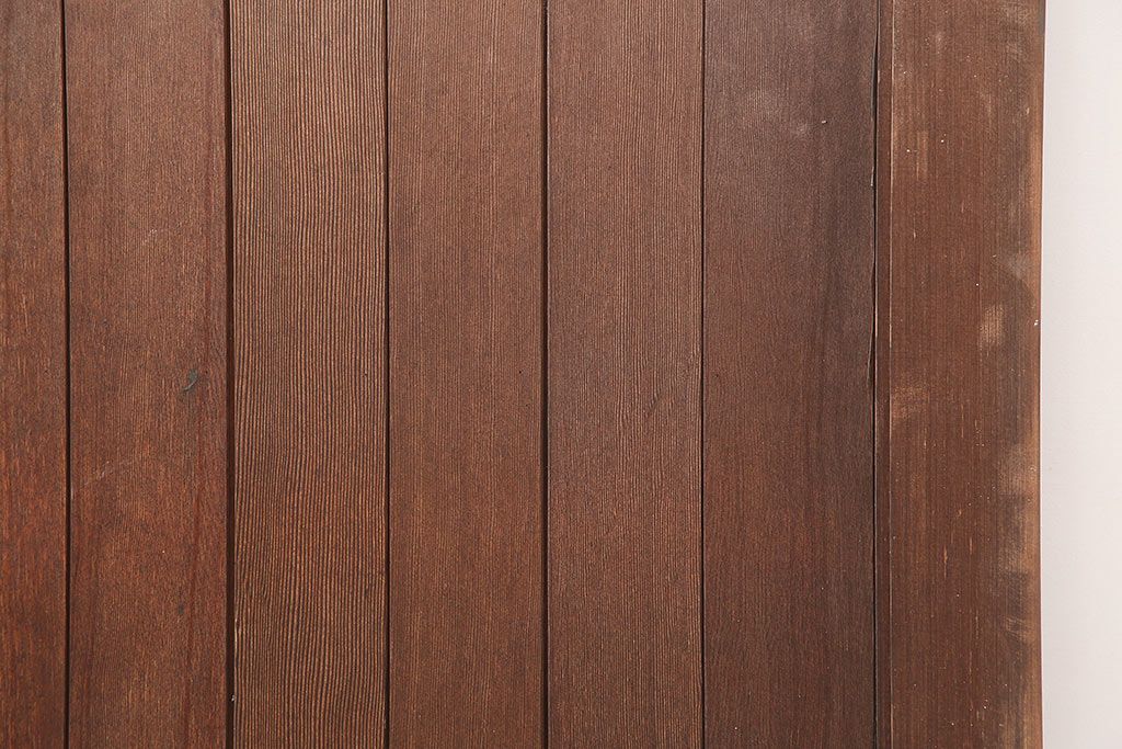 レトロ建具　昭和中期　使いこまれた木が味わい深い板戸2枚セット(引き戸、建具)(R-044844)
