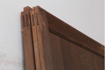 レトロ建具　昭和中期　使いこまれた木が味わい深い板戸2枚セット(引き戸、建具)(R-044844)