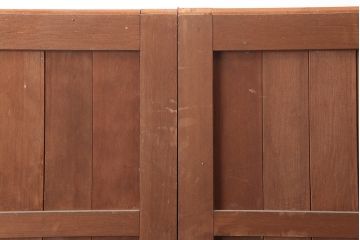 レトロ建具　昭和中期　使いこまれた木が味わい深い板戸2枚セット(引き戸、建具)(R-044844)