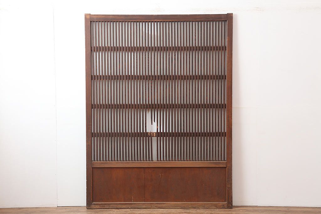 アンティーク建具　和製アンティーク　大正期　幅広サイズが珍しい格子戸　(R-044845)