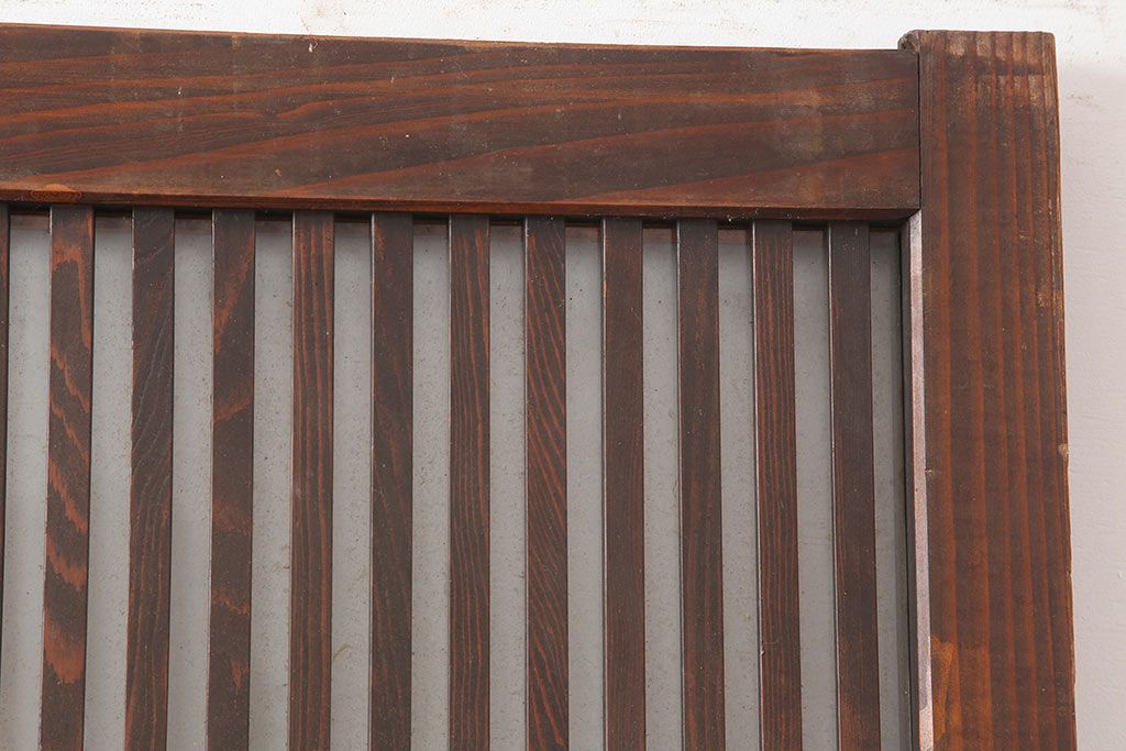 アンティーク建具　和製アンティーク　大正期　幅広サイズが珍しい格子戸　(R-044845)