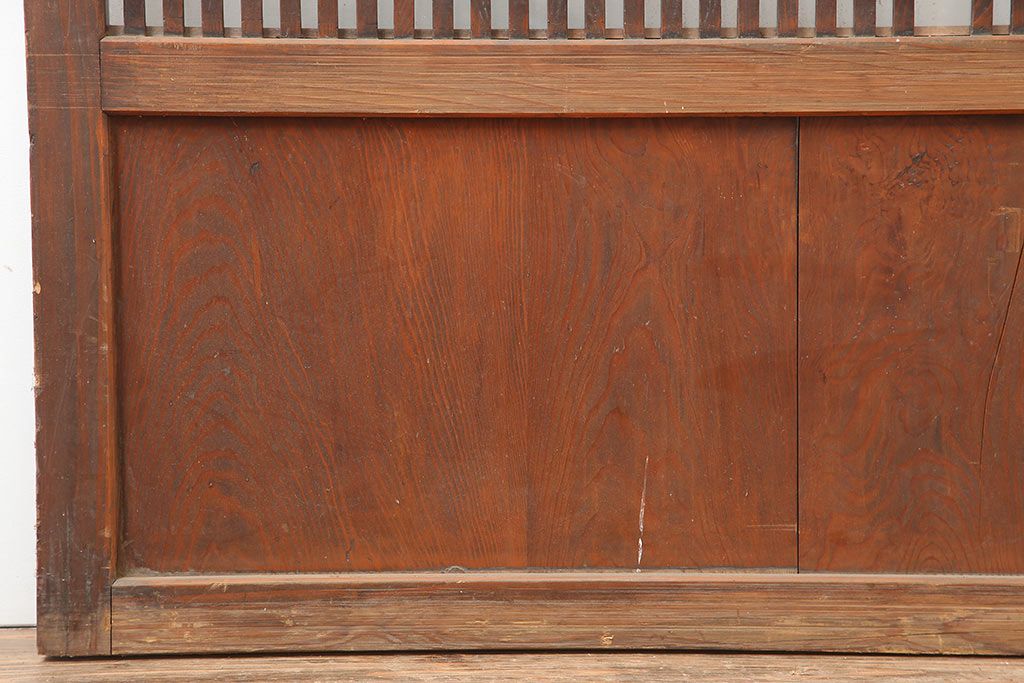 アンティーク建具　和製アンティーク　大正期　幅広サイズが珍しい格子戸　(R-044845)