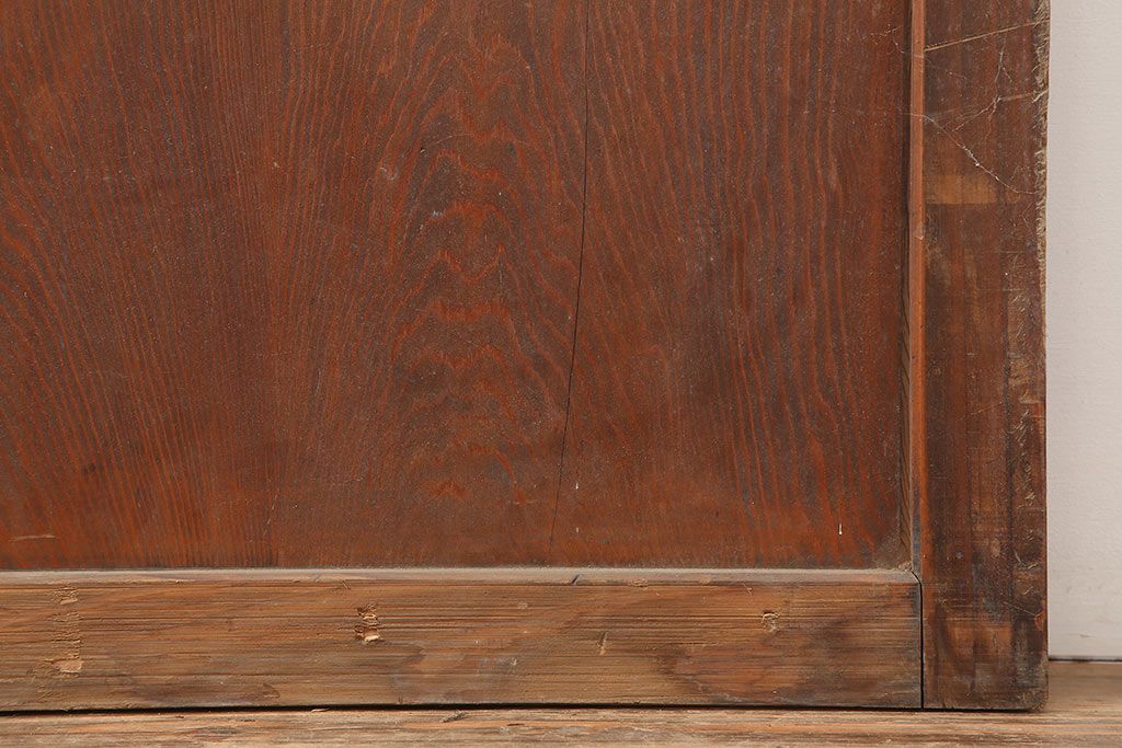 アンティーク建具　和製アンティーク　大正期　幅広サイズが珍しい格子戸　(R-044845)