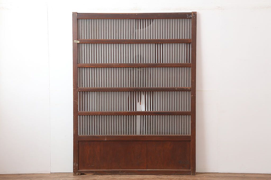 アンティーク建具　和製アンティーク　大正期　幅広サイズが珍しい格子戸　(R-044845)