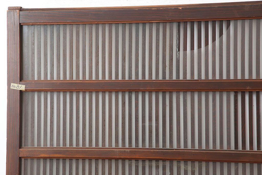 アンティーク建具　和製アンティーク　大正期　幅広サイズが珍しい格子戸　(R-044845)