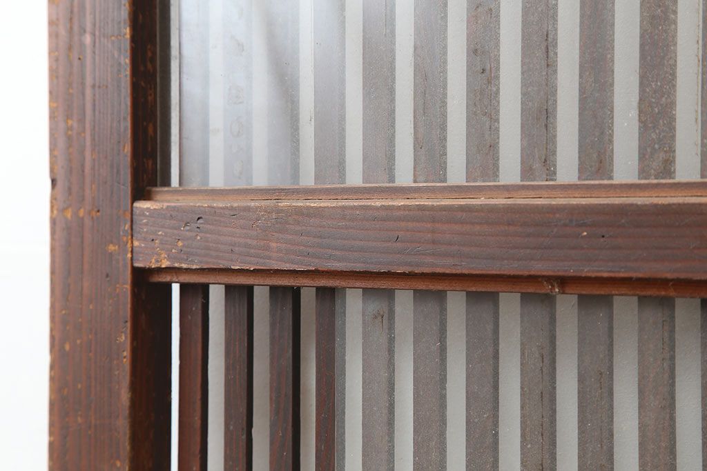 アンティーク建具　和製アンティーク　大正期　幅広サイズが珍しい格子戸　(R-044845)