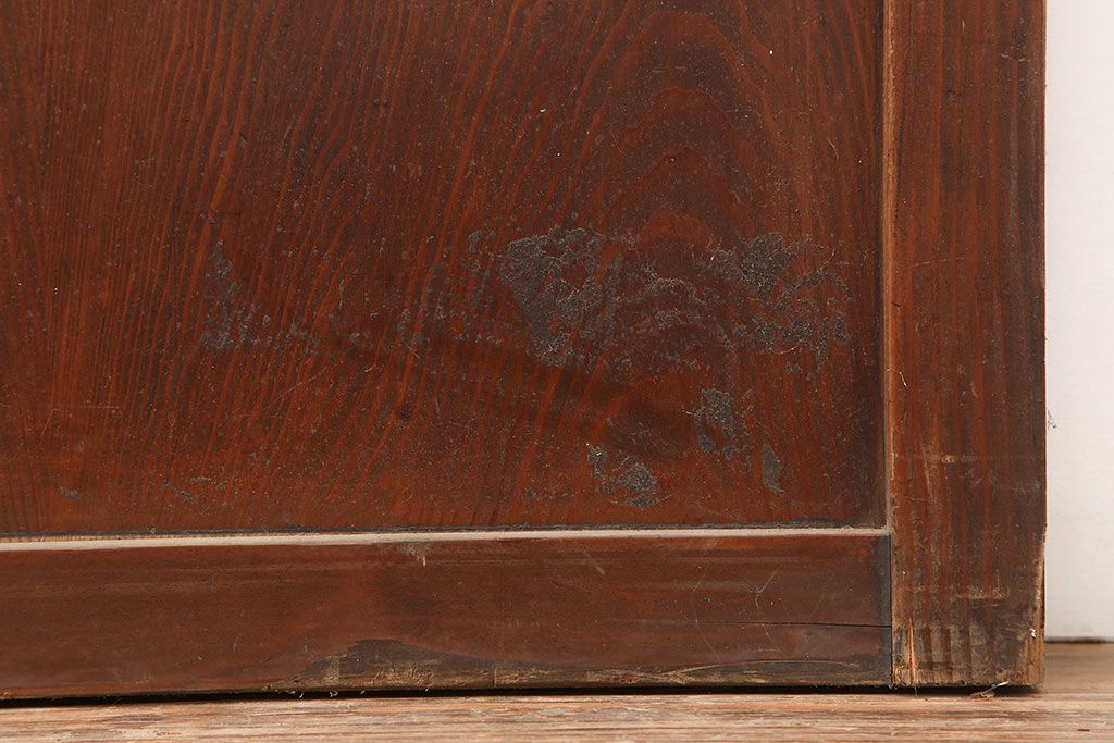 アンティーク建具　和製アンティーク　大正期　幅広サイズが珍しい格子戸　(R-044845)