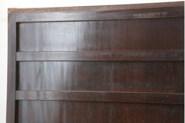 アンティーク建具　和製アンティーク　明治期　存在感たっぷりの舞良戸2枚セット(蔵戸、玄関戸、引き戸、建具)(R-044846)