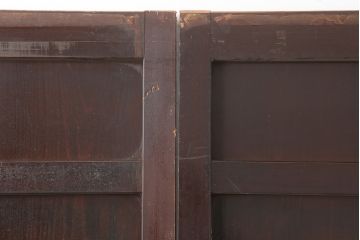 アンティーク建具　和製アンティーク　明治期　存在感たっぷりの舞良戸2枚セット(蔵戸、玄関戸、引き戸、建具)(R-044846)