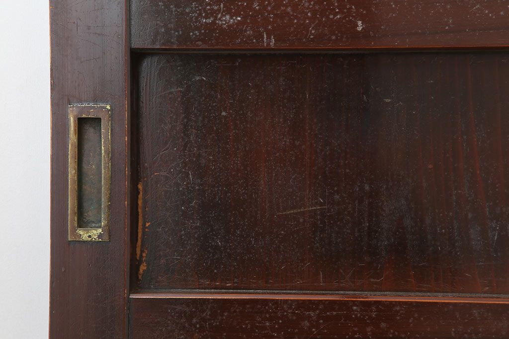 アンティーク建具　和製アンティーク　明治期　存在感たっぷりの舞良戸2枚セット(蔵戸、玄関戸、引き戸、建具)(R-044846)