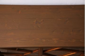 ラフジュ工房オリジナル　昭和初期　古建具リメイク　ユニークなデザインの格子戸を使ったサイドボード(リビングボード、サイドキャビネット、収納棚、戸棚)(R-044849)