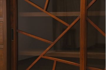 ラフジュ工房オリジナル　昭和初期　古建具リメイク　ユニークなデザインの格子戸を使ったサイドボード(リビングボード、サイドキャビネット、収納棚、戸棚)(R-044849)